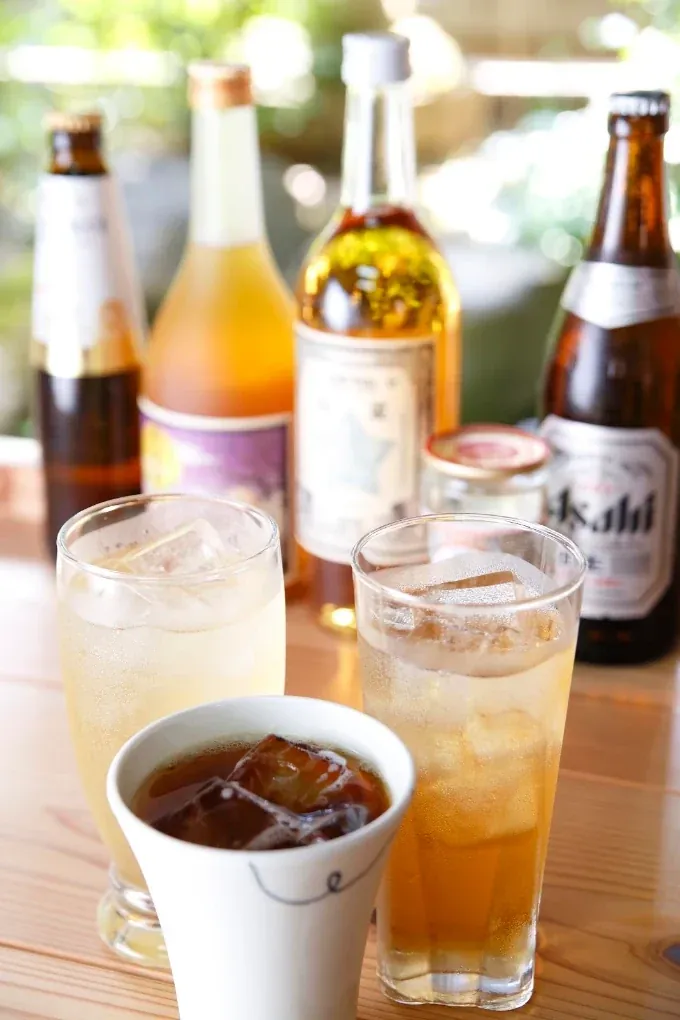 ビールや奈良のサイダーなどのお飲み物